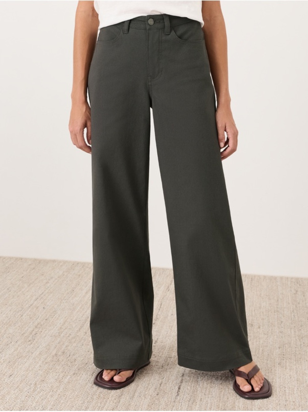 PACT Organic Stretch Twill Wide Leg Pant Size XS - Picture 2 of 6